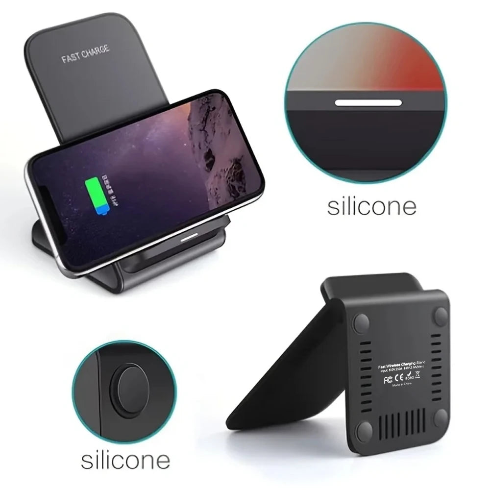 100W Wireless Charger Stand Pad for iPhone 15 14 13 12 16 Pro Max XR 8 Samsung Xiaomi Induction Fast Charging Dock Station