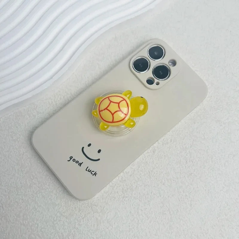 Korean Luminous Turtle phone holder pop socket grip finger ring
