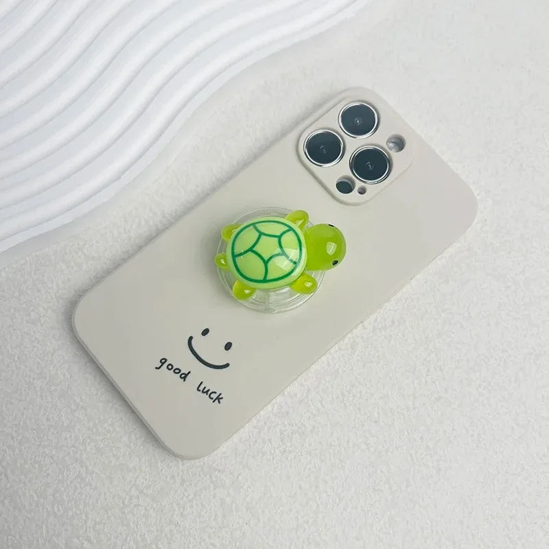Korean Luminous Turtle phone holder pop socket grip finger ring