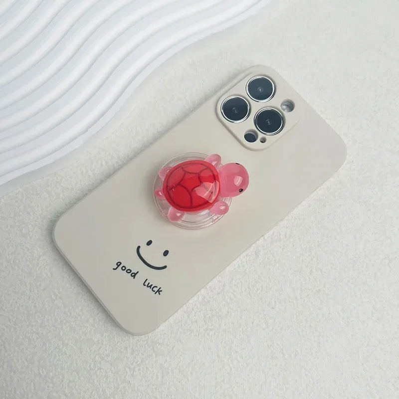 Korean Luminous Turtle phone holder pop socket grip finger ring