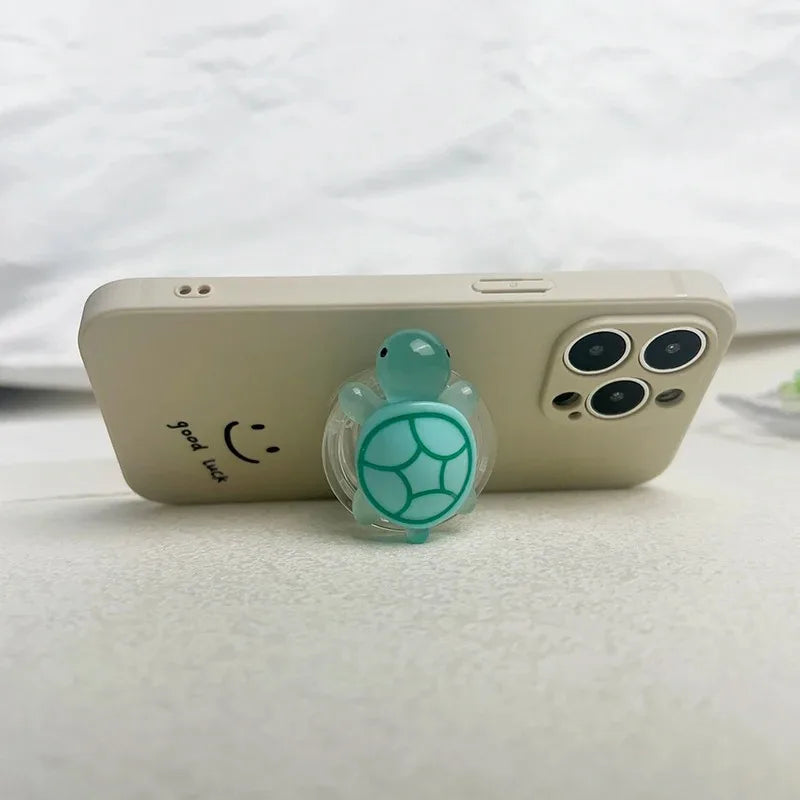 Korean Luminous Turtle phone holder pop socket grip finger ring