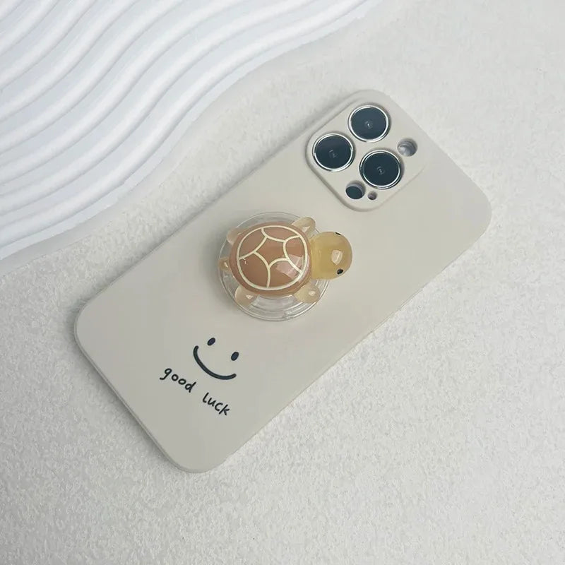 Korean Luminous Turtle phone holder pop socket grip finger ring